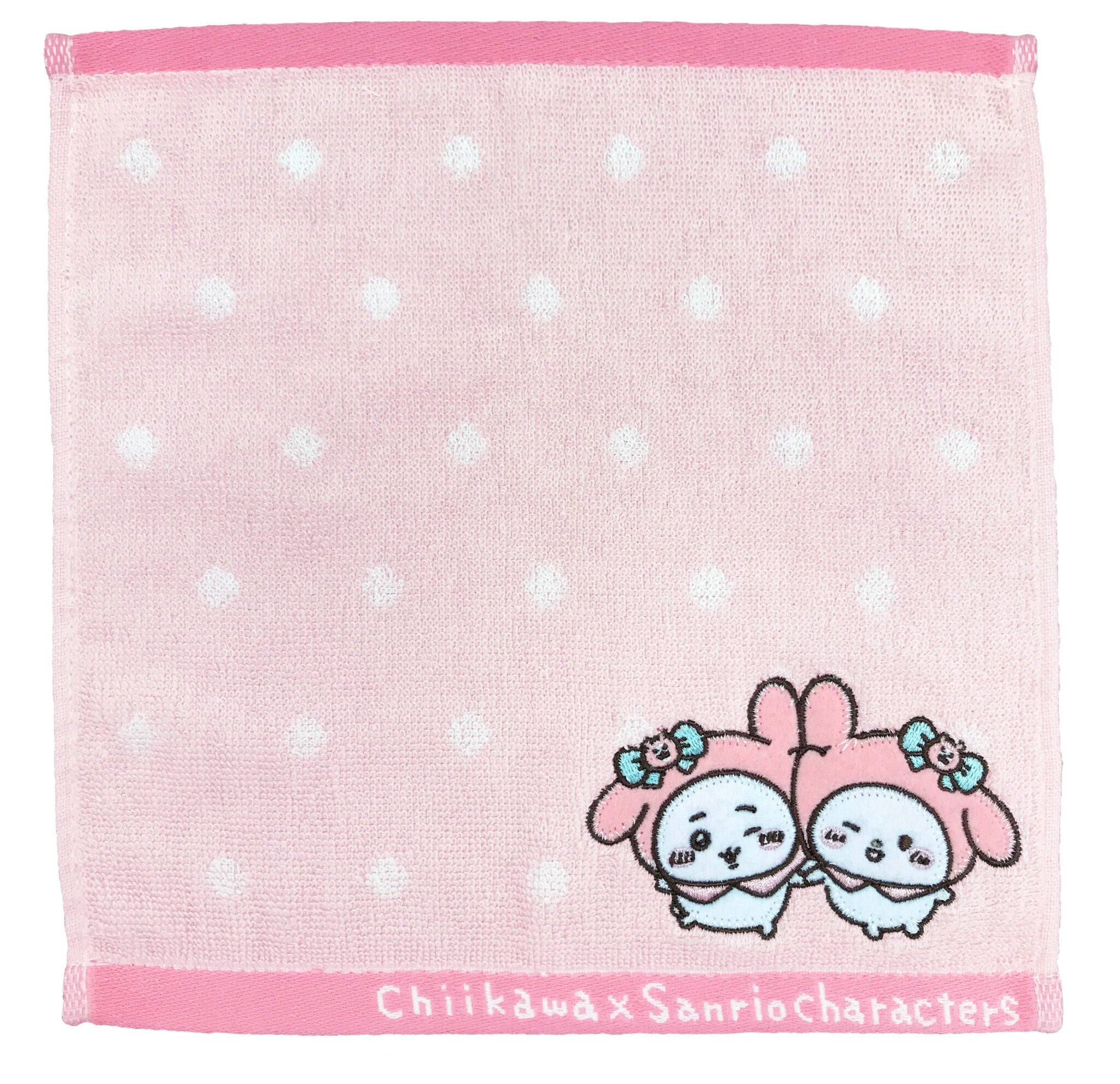 吉伊卡哇×三麗鷗角色 迷你毛巾（吉伊卡哇與美乐蒂） ちいかわ×サンリオキャラクターズ ミニタオル（ちいかわとマイメロディ）