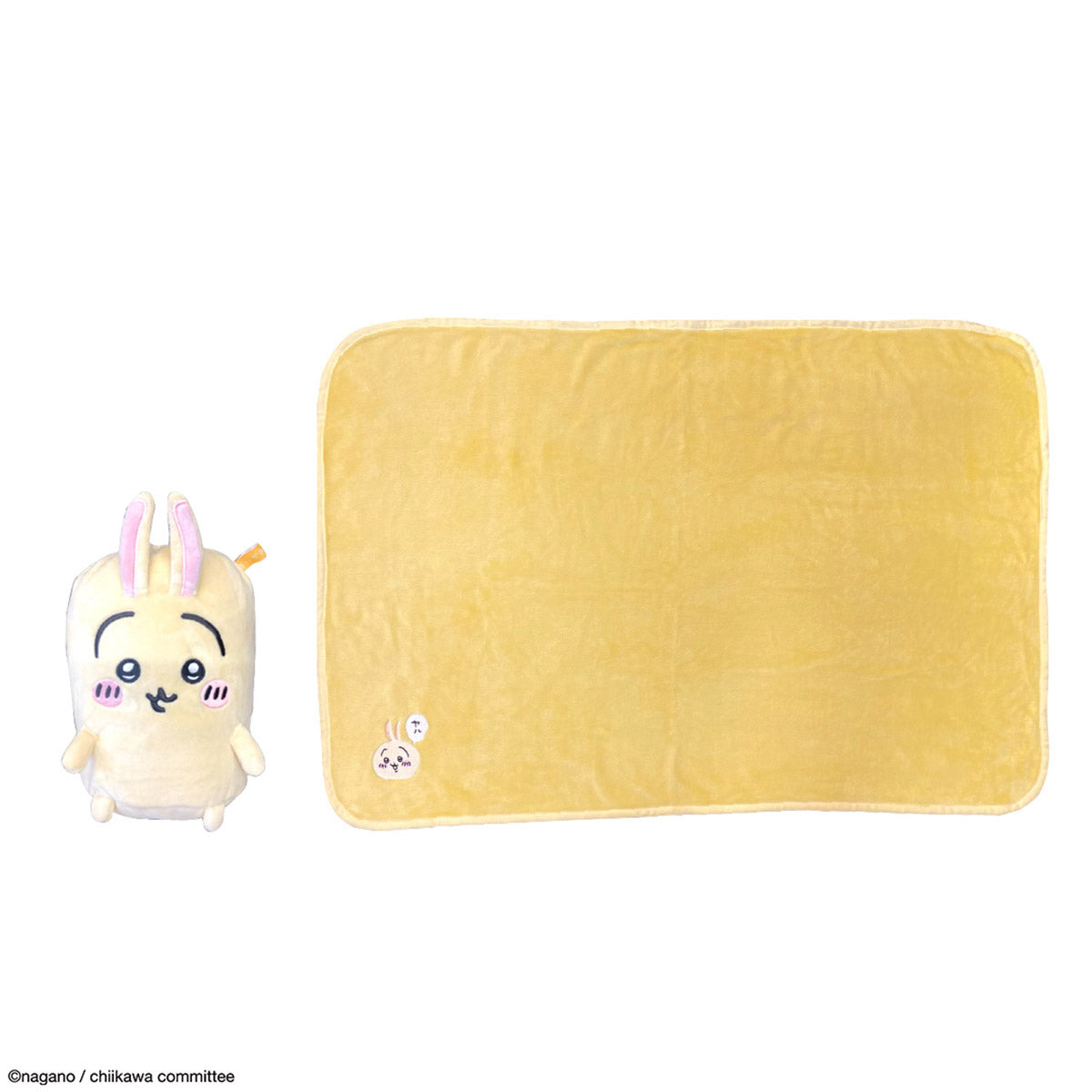 吉伊卡哇 吊飾收納袋毛毯（輕軟兔子） ちいかわ マスコット巾着付きブランケット（ふわふわうさぎ）