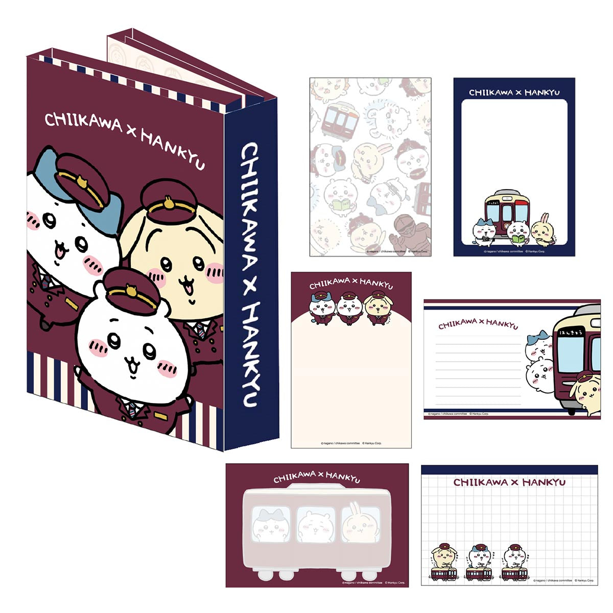 吉伊卡哇 阪急電車系列 翻頁便簽紙 ちいかわ 阪急電車なパタパタメモ