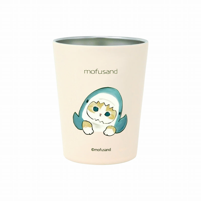 mofusand 2Way真空雙玻璃杯S（鯊魚貓) mofusand 2WAY真空二重タンブラーS(サメにゃん)