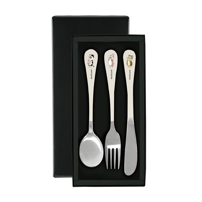 mofusand 餐具套裝禮品盒（服裝Nyan） mofusand カトラリーセット ギフトボックス入り(着ぐるみにゃん)