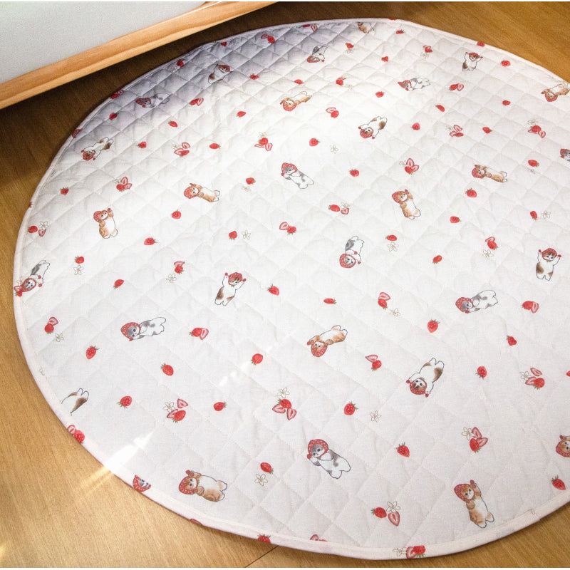 mofusand 圓形抹布（草莓） mofusand ラウンドラグ(イチゴ)