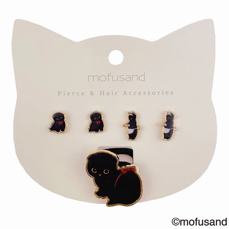 mofusand 耳環和橡膠D mofusand ピアス＆ヘアゴム D