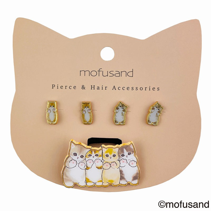 mofusand 耳環和橡膠E mofusand ピアス＆ヘアゴム E