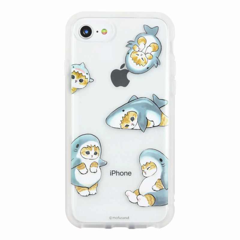 mofusand IIIIIFIT清除iPhone SE（第三/第二代）/8/7/6s/6兼容案例（鯊魚貓) mofusand IIIIfit Clear iPhone SE(第3世代/第2世代)/8/7/6s/6対応ケース(サメにゃん)