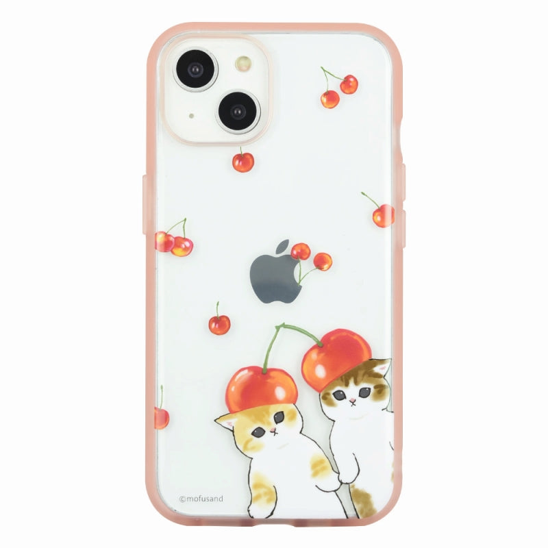 mofusand iiifit透明iPhone 14/13兼容案例（櫻桃） mofusand IIIIfit Clear iPhone 14/13対応ケース(さくらんぼ)