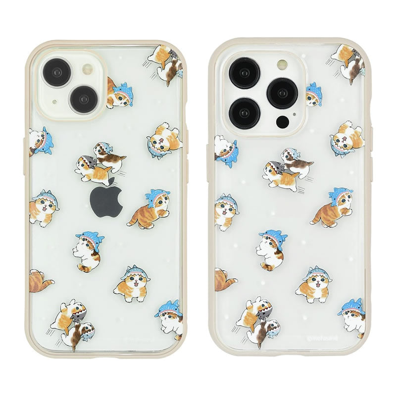 mofusand iiiifit透明的iPhone兼容案例（鯨鯊Nyan） mofusand IIIIfit Clear iPhone対応ケース(ジンベイザメにゃん)