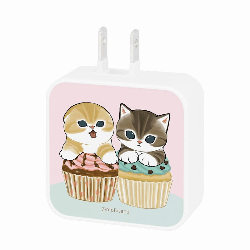 mofusand USB/USB Type-C AC適配器（紙杯蛋糕Nyan） mofusand USB/USB Type-C ACアダプタ(カップケーキにゃん)