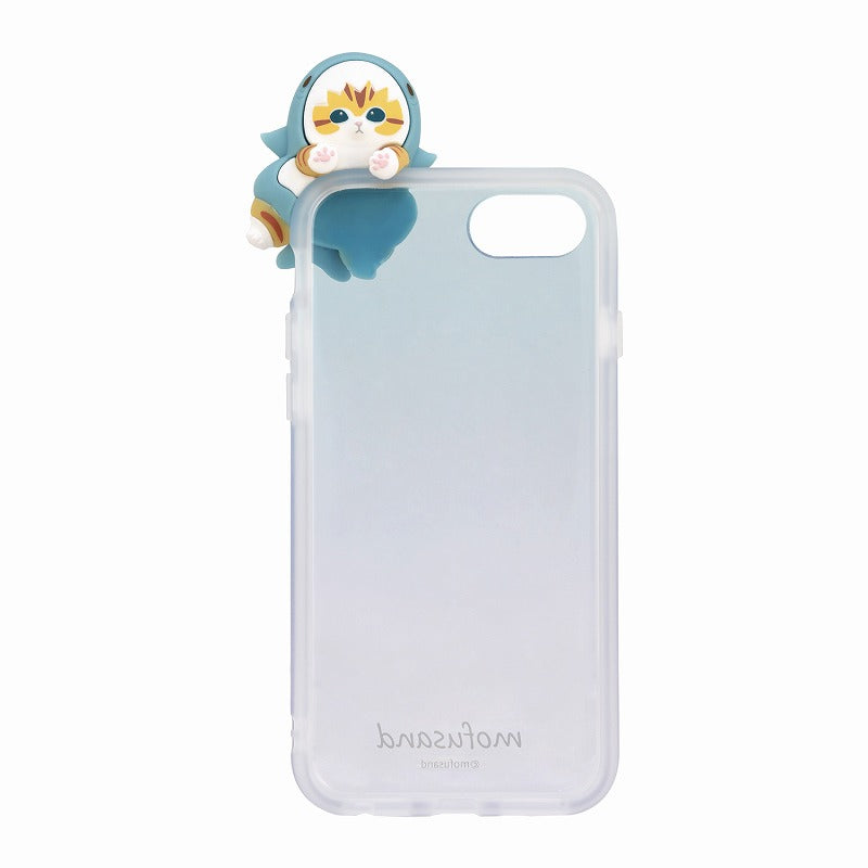 mofusand 框架IIIIIFIT透明iPhone SE（第三/第二代）/8/7/6S/6兼容案例（鯊魚貓) mofusand フレーム IIIIfit Clear iPhone SE(第3世代/第2世代)/8/7/6s/6対応ケース(サメにゃん)