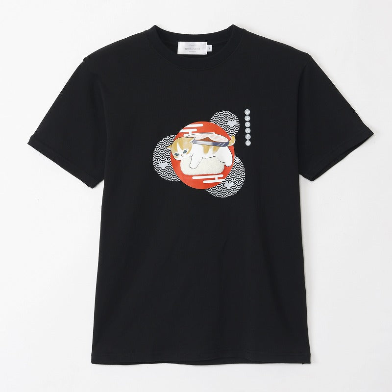 mofusand 壽司T卹Sagara Sushi黑色 mofusand お寿司 Tシャツ サガラお寿司 ブラック