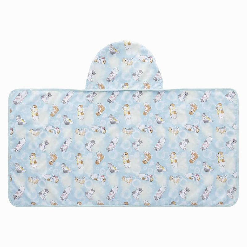 mofusand 帶有涼爽罩的毯子（涼爽的Nyan） mofusand ひんやりフード付きブランケット(涼むにゃん)