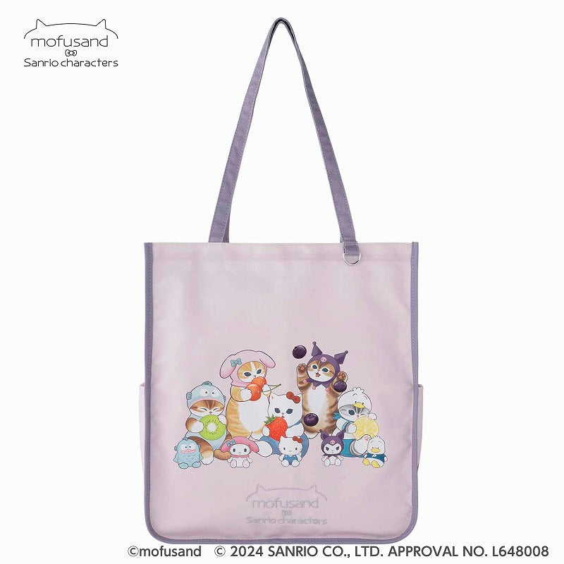 mofusand×三麗鷗 大管袋 mofusand×サンリオキャラクターズ 大きめパイピングトートバッグ