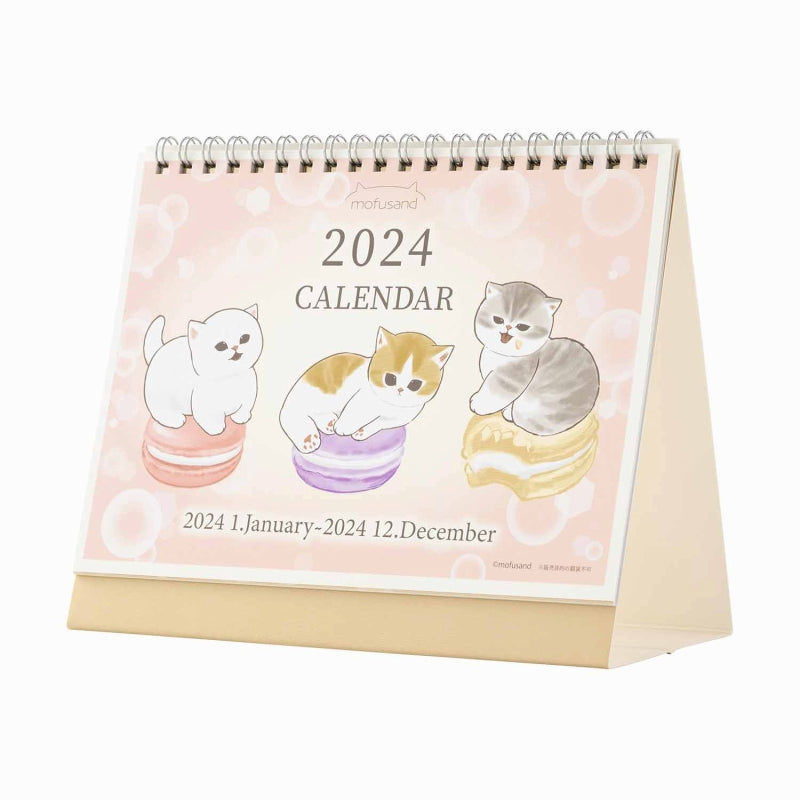 mofusand 從2024年1月開始桌面日曆（帶迷你密封） mofusand 2024年1月始まり卓上カレンダー(ミニシール付き)