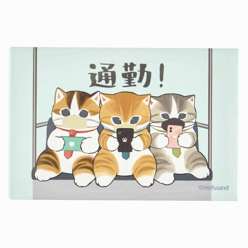 mofusand 工作！薪金Nyan方形磁鐵（通勤Nyan） mofusand はたらく！サラリーにゃん スクエアマグネット(通勤にゃん)