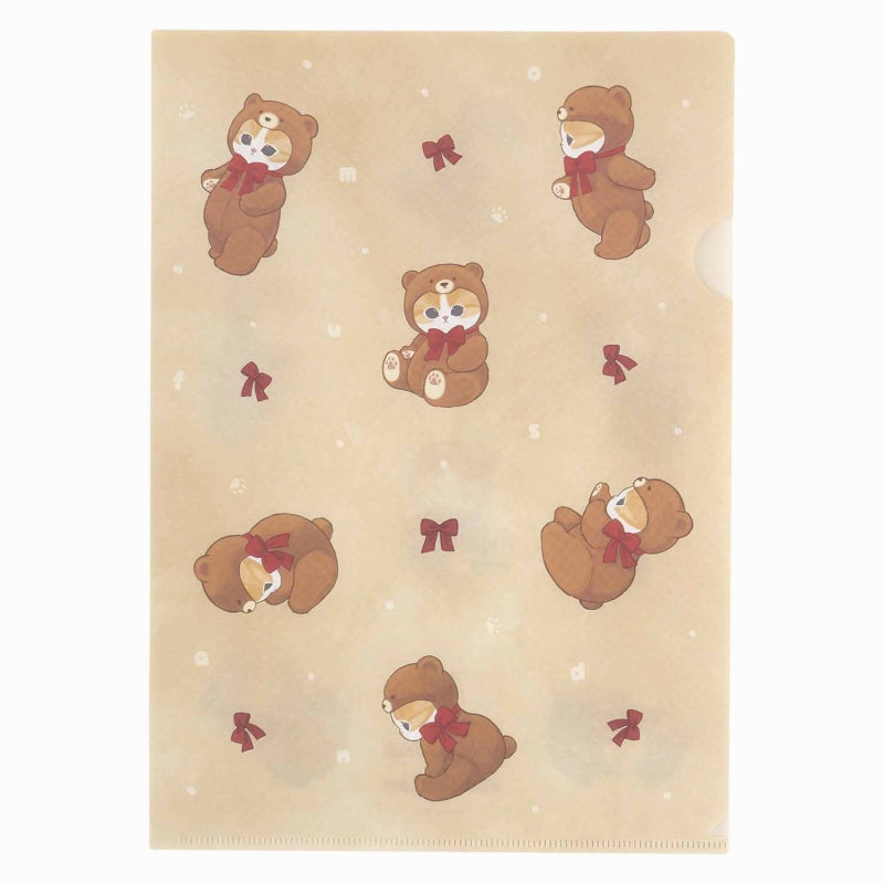 mofusand清除質地柔和的文件（Chirashi模式） mofusand展 やさしい風合いのクリアファイル(ちらし柄)