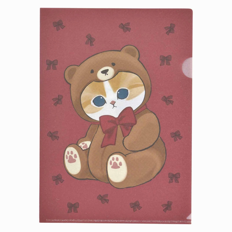 mofusand清除質地柔和的文件（坐著）泰迪熊貓) mofusand展 やさしい風合いのクリアファイル(座ったテディベアにゃん)