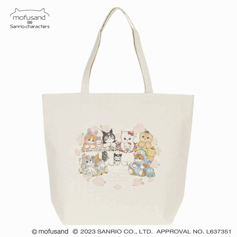 mofusand×三麗鷗 大手提袋 mofusand×サンリオキャラクターズ 大きめトートバッグ