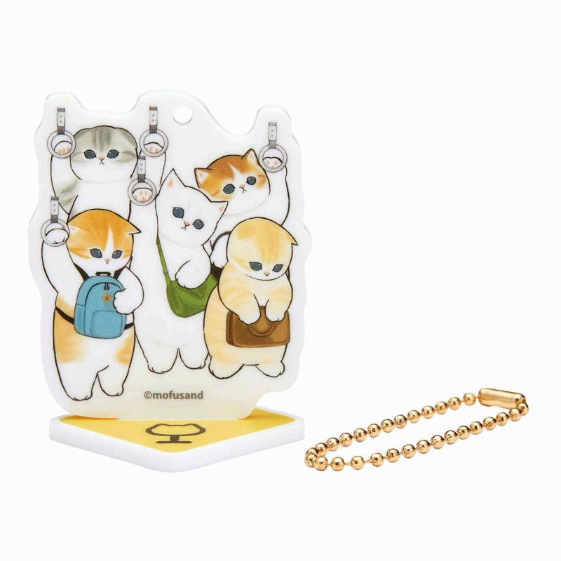 mofusand mofumofu丙烯酸也變成了一個站點鑰匙圈（擁擠的火車） mofusand もふもふステーション アクスタにもなるアクリルキーホルダー(満員電車)