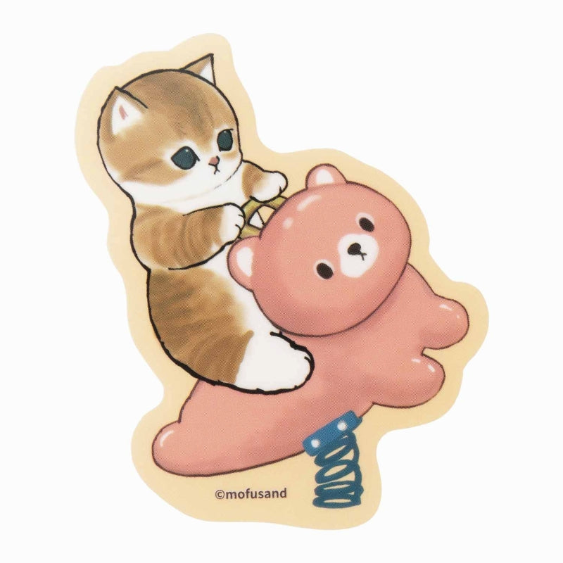 mofusand 可以粘貼在智能手機（熊遊樂場設備）上的清晰貼紙 mofusand スマホに貼れるサイズのクリアステッカー(くま遊具)