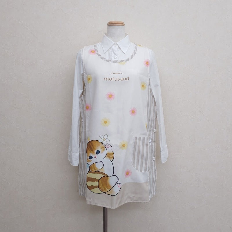 mofusand 圍裙（Mitsubachi Nyan Brown） mofusand エプロン(みつばちにゃん ブラウン)