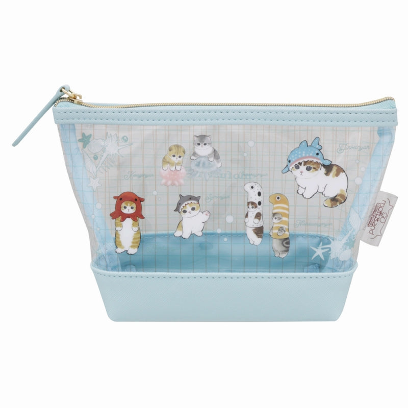 mofusand 透明的門廊船（海洋生物貓) mofusand クリアポーチ舟形(海の生き物にゃん)