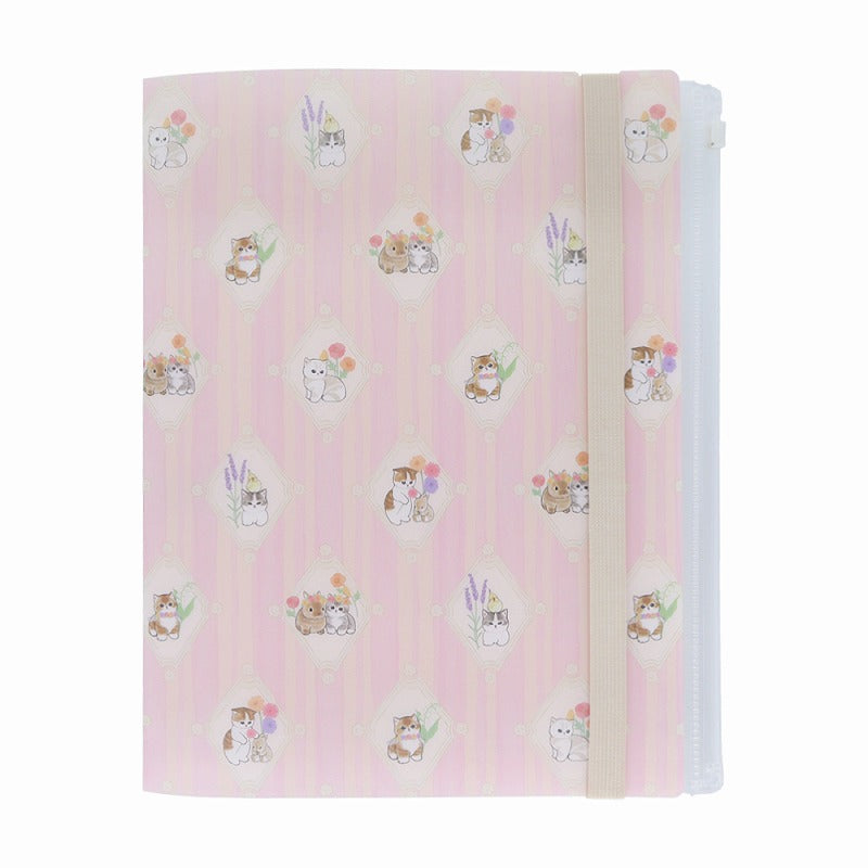 mofusand 用橡皮筋5P + F（粉紅色）清除文件 mofusand ゴムバンド付クリアファイル5P＋F(ピンク)