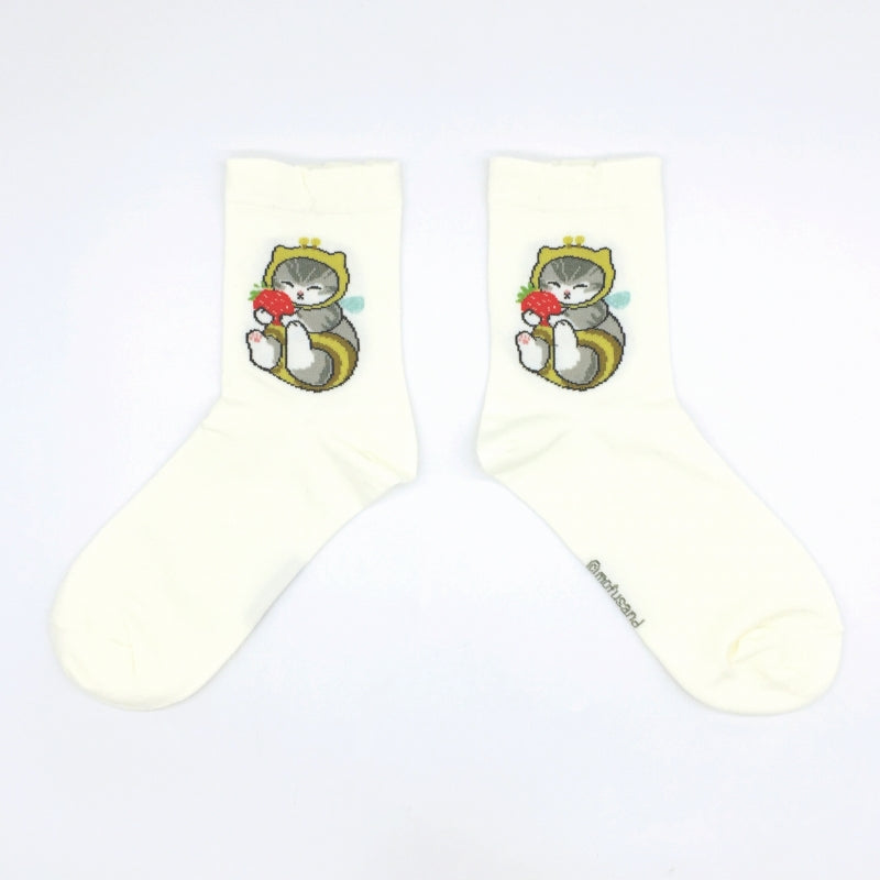 mofusand 船員襪（蜜蜂貓) mofusand クルーソックス(はちにゃん)