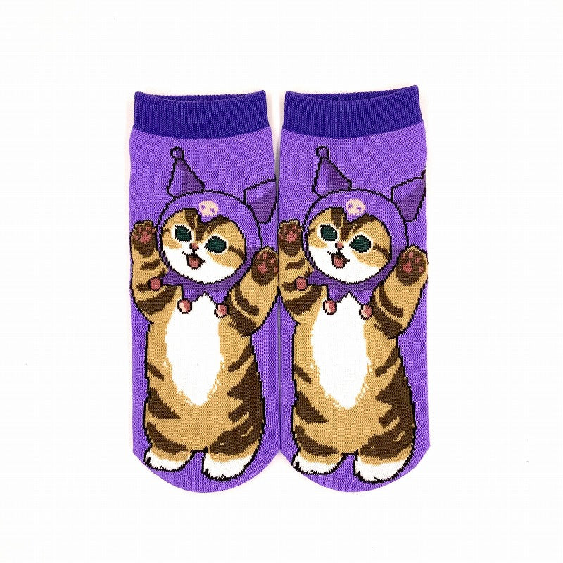 mofusand×三麗鷗 襪子（kuromi紫色） mofusand×サンリオキャラクターズ ソックス(クロミ パープル)