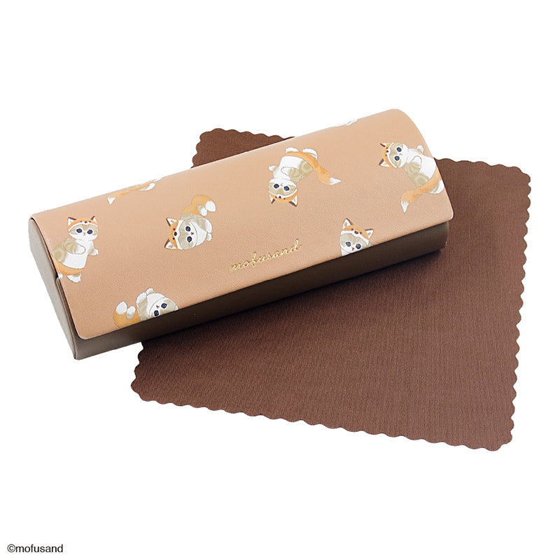 mofusand 眼鏡刺繡鑽孔（吉爾斯） mofusand メガネケース 刺繍ボア(きつね)