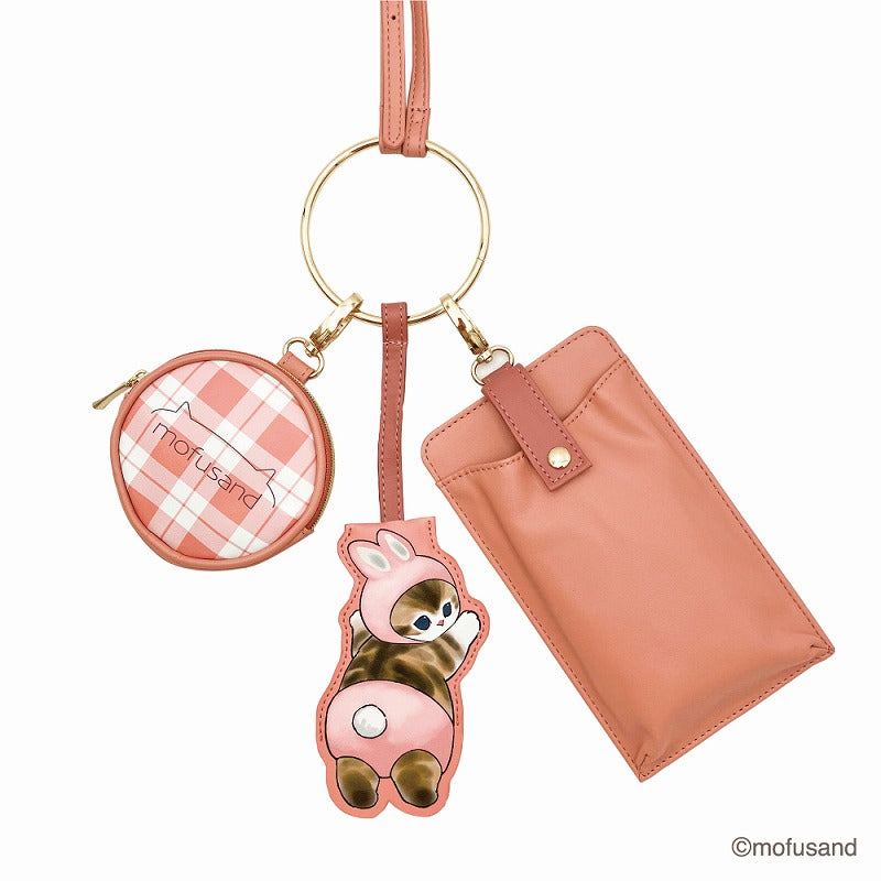 mofusand 3個連續的肩袋（兔仔貓) mofusand 3連ショルダーポーチ(うさにゃん)