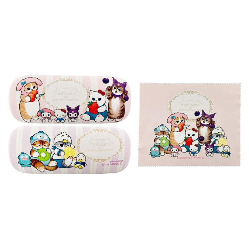 mofusand×三麗鷗 眼鏡盒（粉紅色） mofusand×サンリオキャラクターズ メガネケース(ピンク)