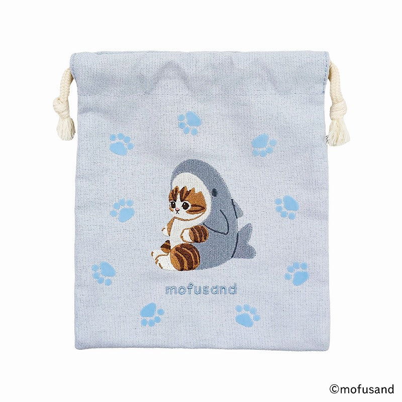 mofusand 牽引羊群（鯊魚貓) mofusand 巾着 フロッキー(サメにゃん)