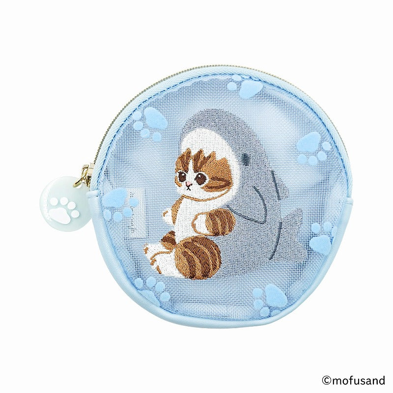 mofusand 圓圈盒植物（鯊魚貓) mofusand サークルコインケース フロッキー(サメにゃん)