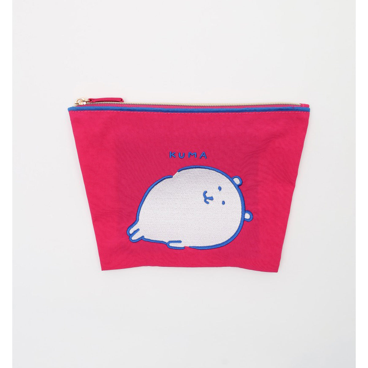 長野角色刺繡小袋庫瑪紅紫色 ナガノキャラクターズ 刺繍ポーチ KUMA 赤紫