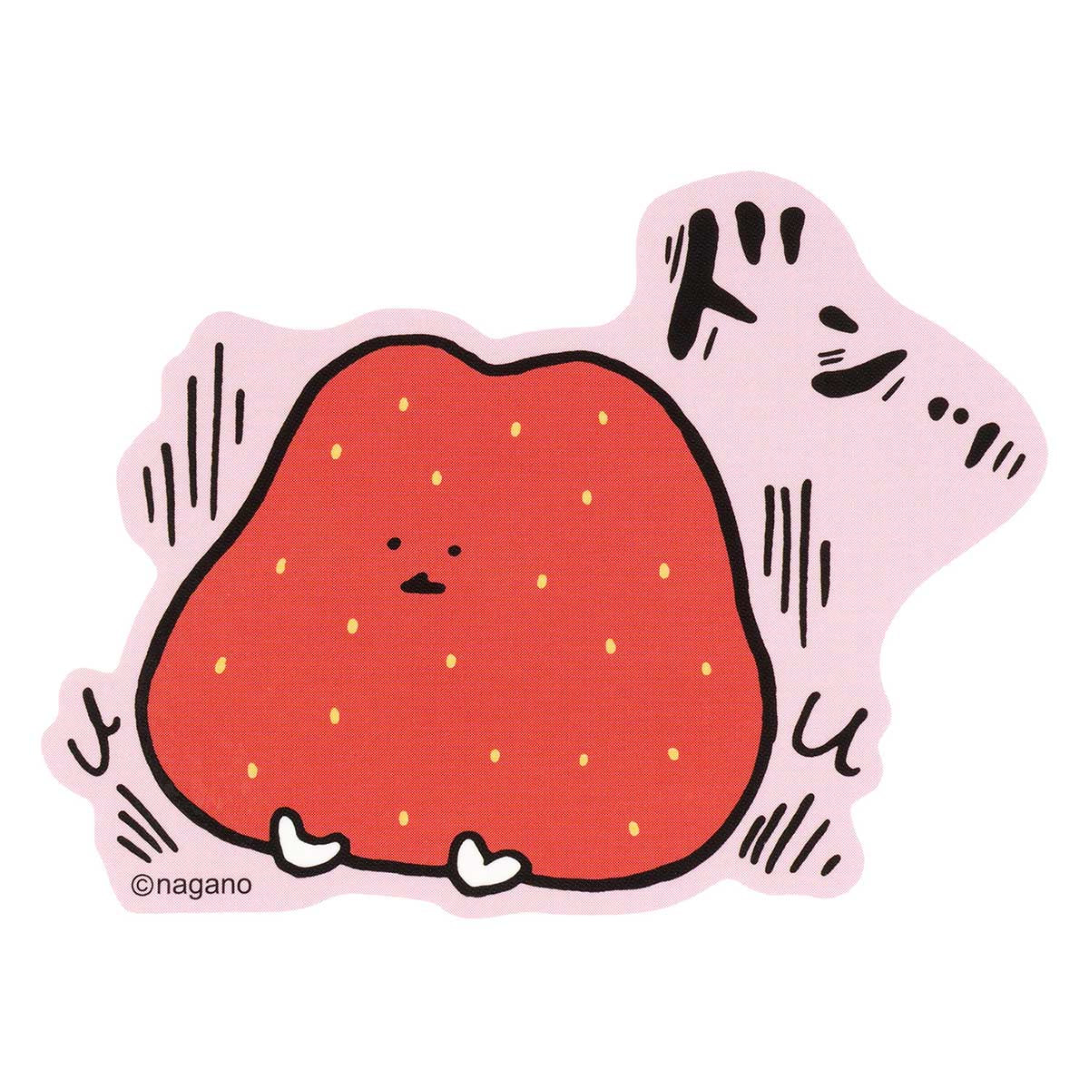 可以粘貼在長野字符智能手機上的大小貼紙（草莓唐） ナガノキャラクターズ スマホに貼れるサイズのステッカー（いちご ドンッ）