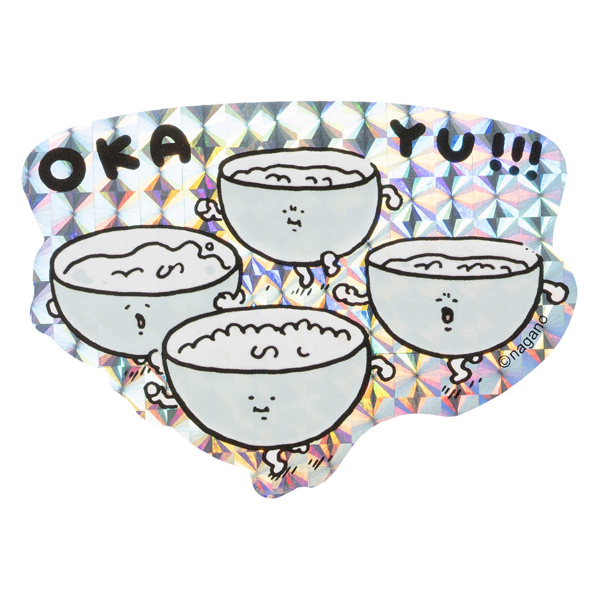 可以在智能手機上粘貼的長野字符全息圖貼紙（okeu !!!） ナガノキャラクターズ スマホに貼れるサイズのホログラムステッカー（OKAYU！！！）