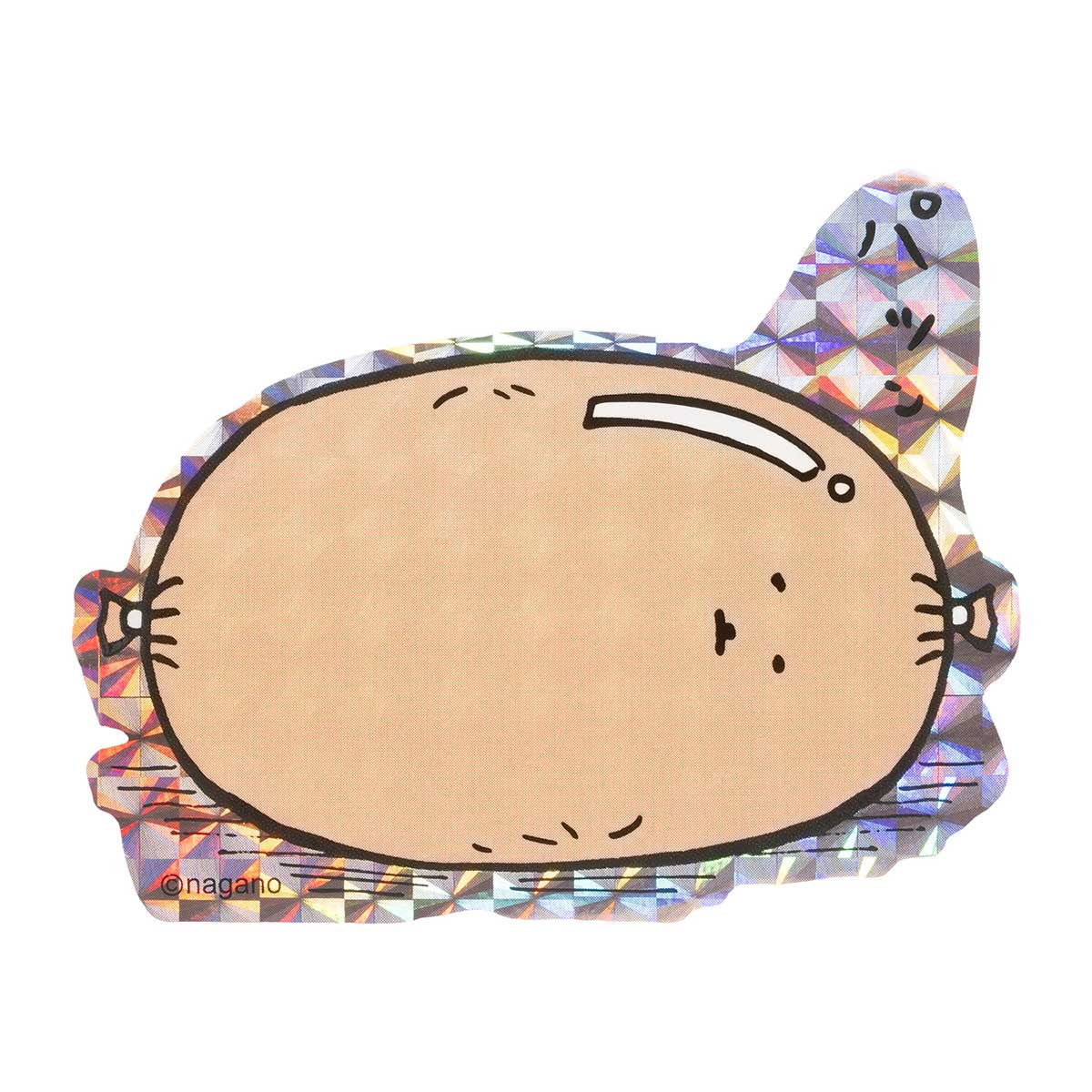 可以在智能手機上粘貼的長野字符全息圖貼紙（與電影魚香腸） ナガノキャラクターズ スマホに貼れるサイズのホログラムステッカー（フィルム付ギョニソ）