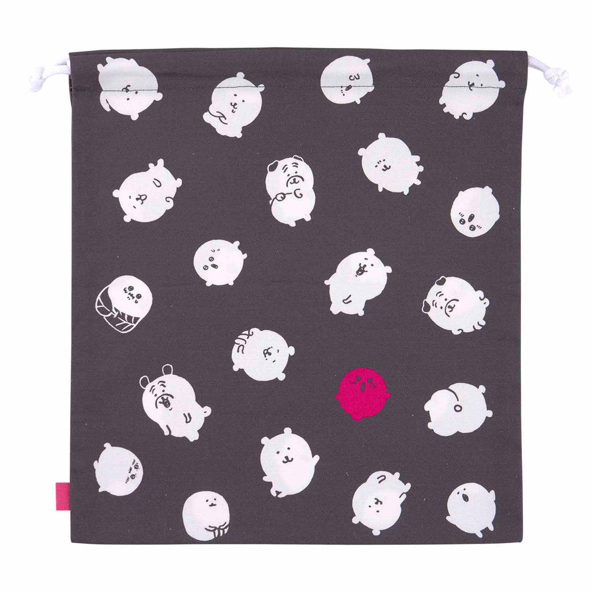 長野市場大型繩子（灰色） ナガノマーケット 大きめ便利巾着（グレー）