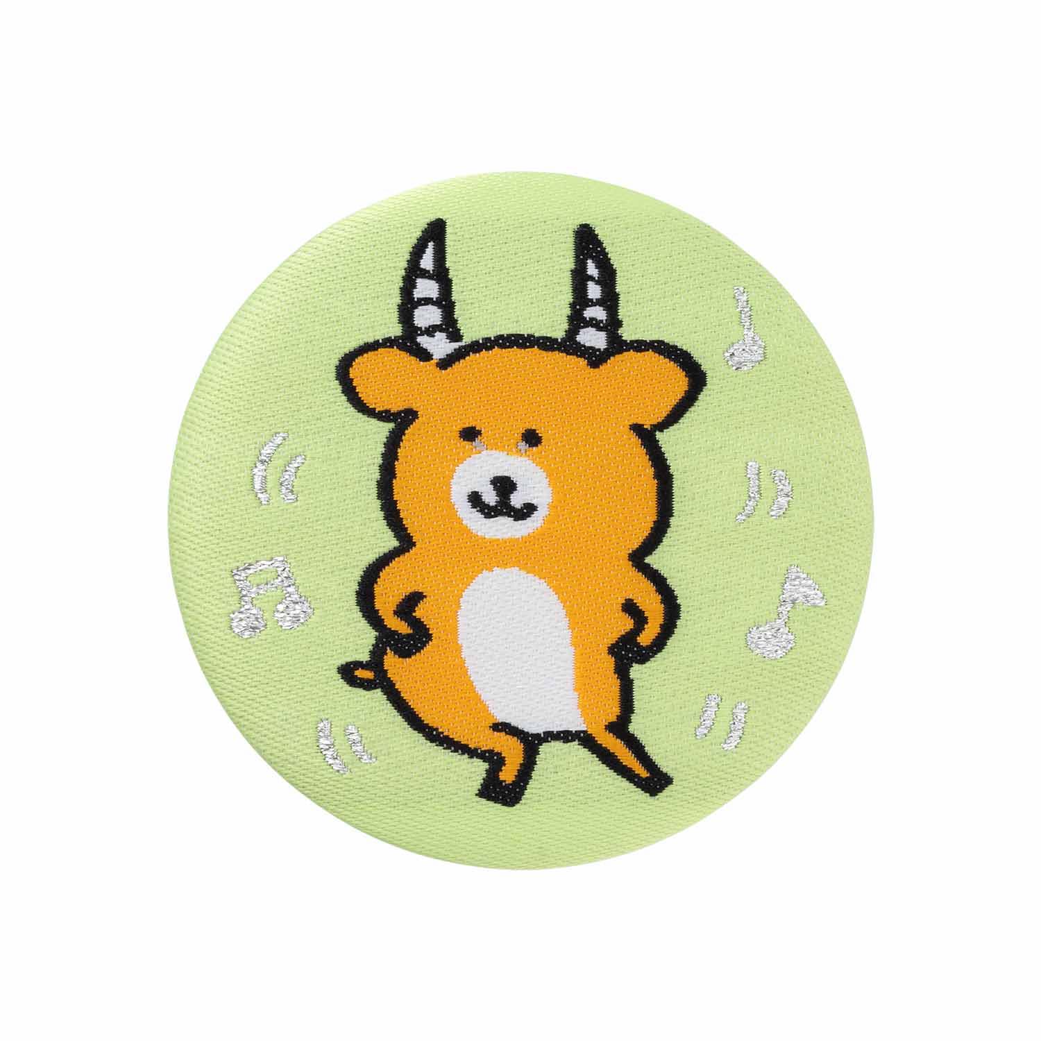 長野市場Jacquard編織徽章（早期黑斑羚） ナガノマーケット ジャガード織缶バッジ（早インパラ）