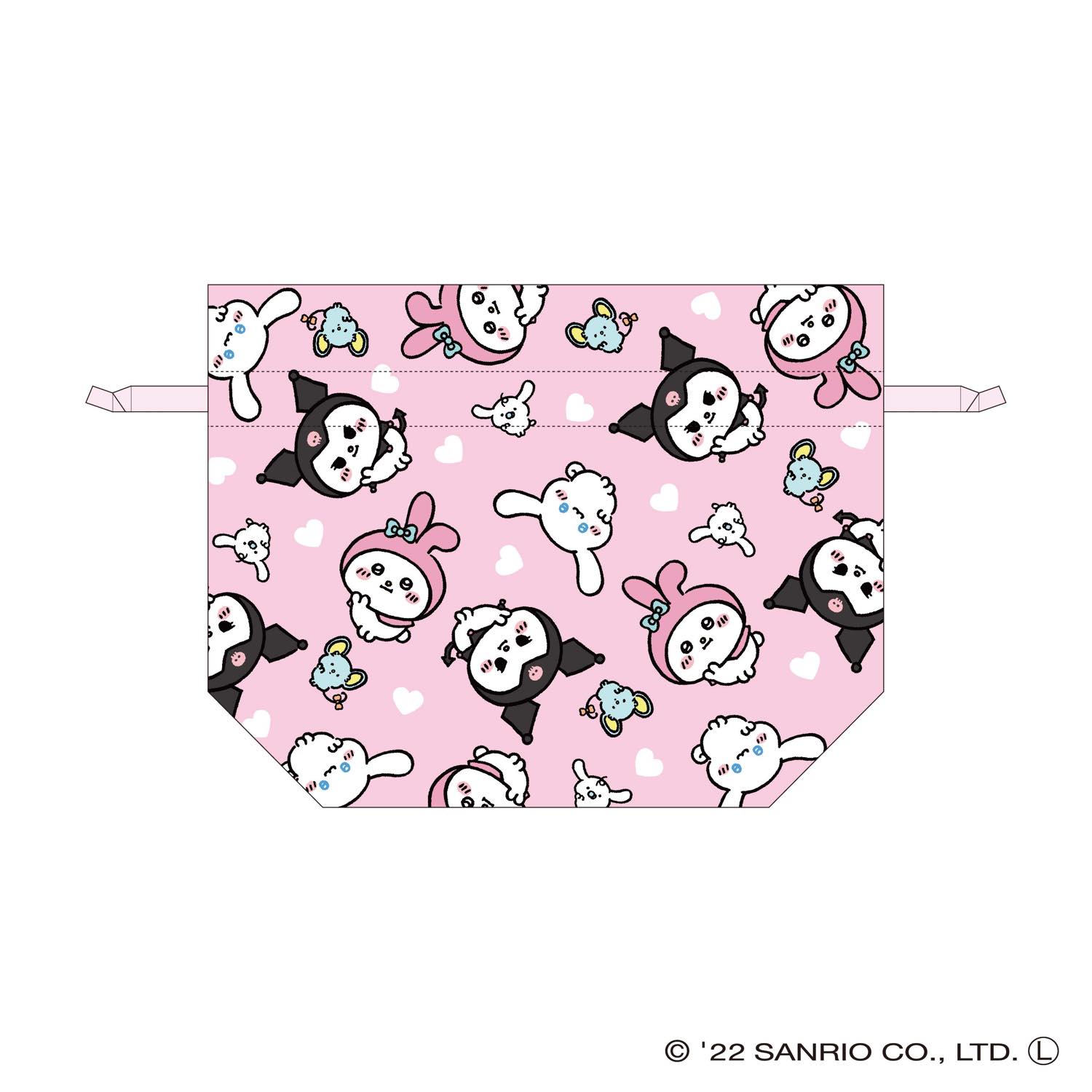 長野 x 三麗鷗角色 小束帶 ナガノ×サンリオキャラクターズ 小さめ巾着 A