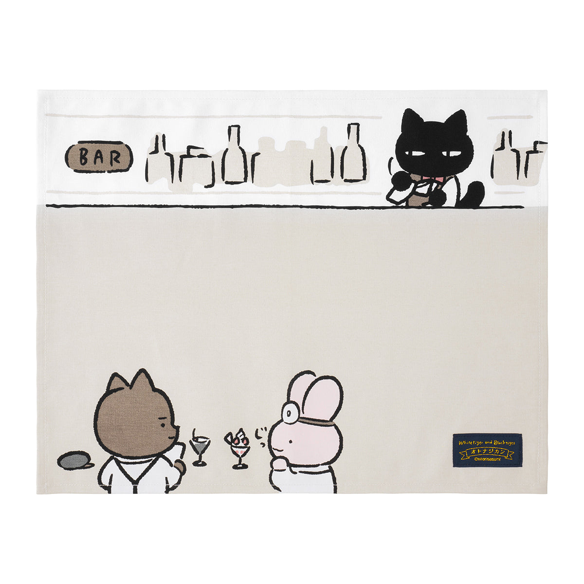 小白虎與黑虎蝦 餐墊 ホワイトタイガーとブラックタイガー オトナなランチョンマット