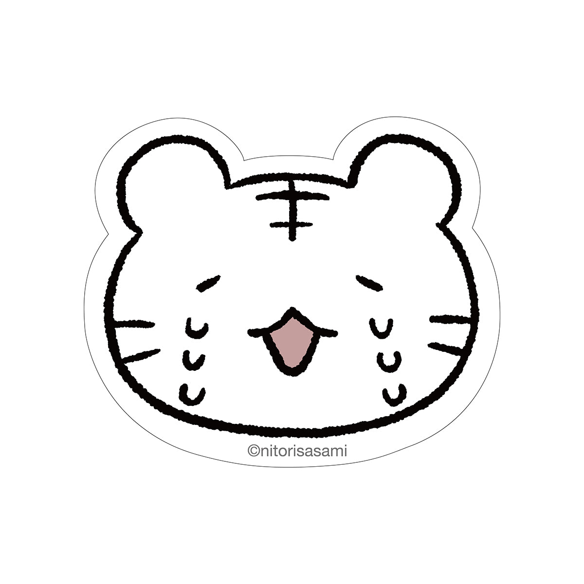 小白虎與黑虎蝦 可以附加到智能手機的尺寸贴纸（Shioshio） ホワイトタイガーとブラックタイガー スマホに貼れるサイズのステッカー（しおしお）