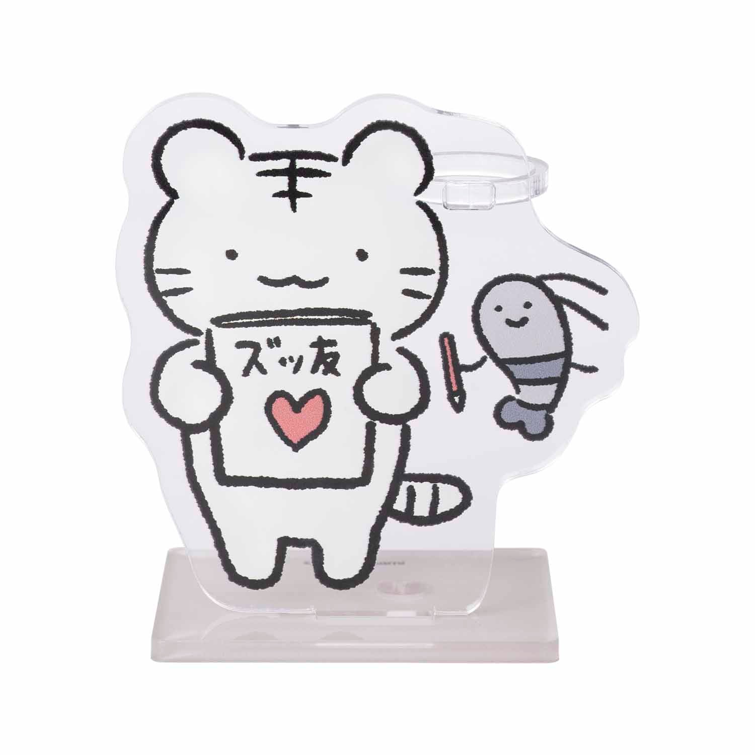 小白虎與黑虎蝦 丙烯酸筆架（小白虎） ホワイトタイガーとブラックタイガー アクリルペンスタンド（ホワイトタイガー）