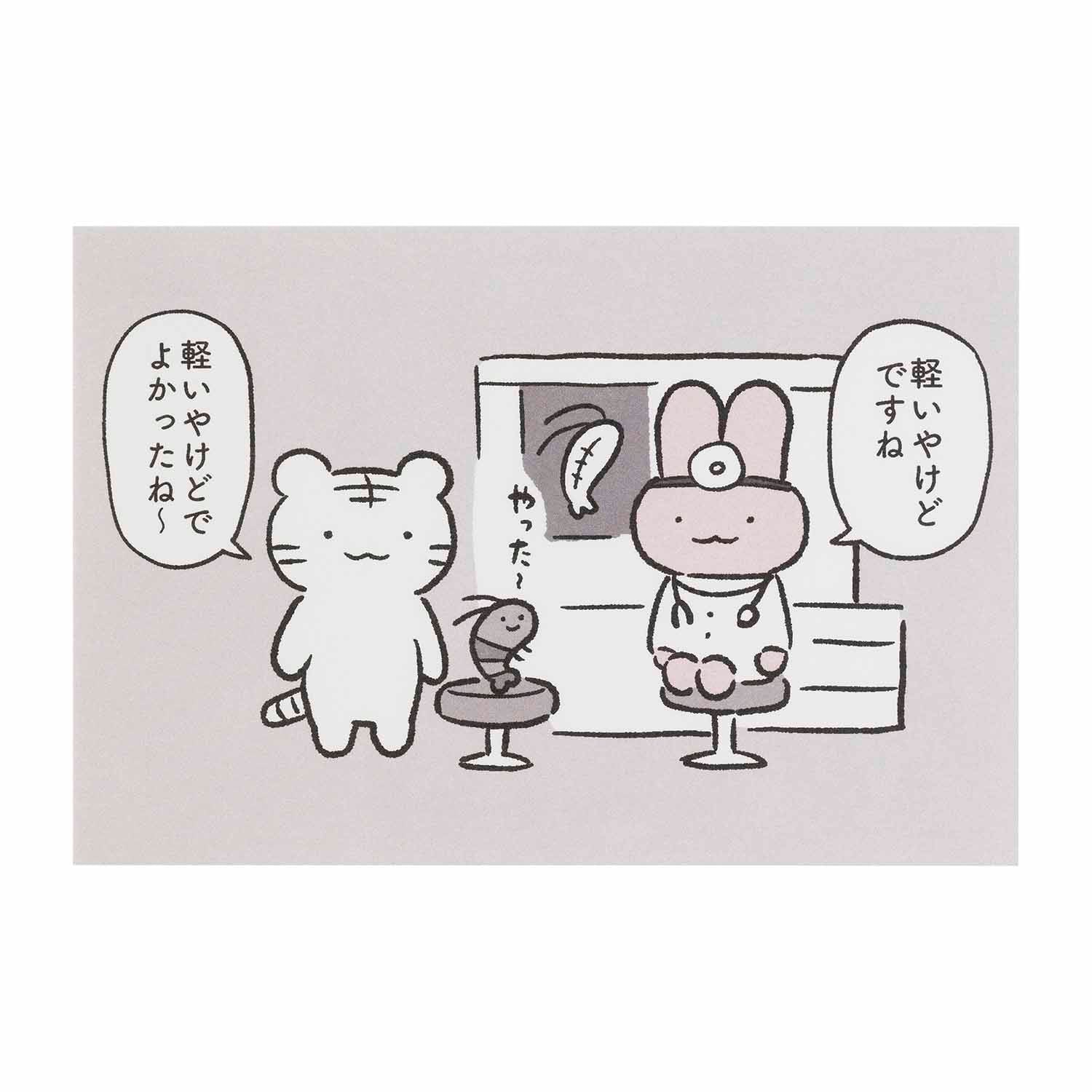 小白虎與黑虎蝦 明信片（只是輕微燙傷） ホワイトタイガーとブラックタイガー ポストカード（軽いやけどですね）