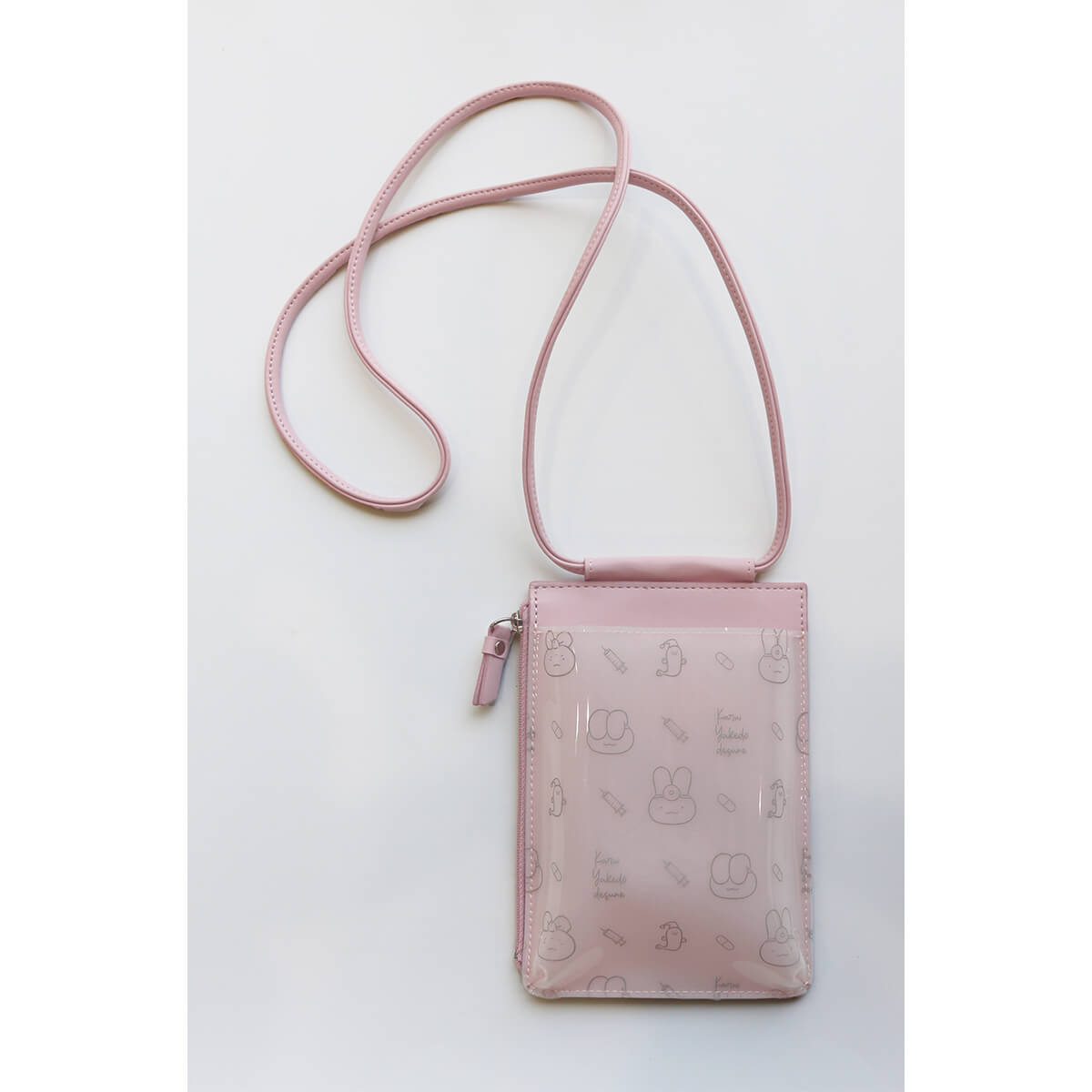 小白虎與黑虎蝦 智能手機肩部（粉紅色） ホワイトタイガーとブラックタイガー スマホショルダー（ピンク）