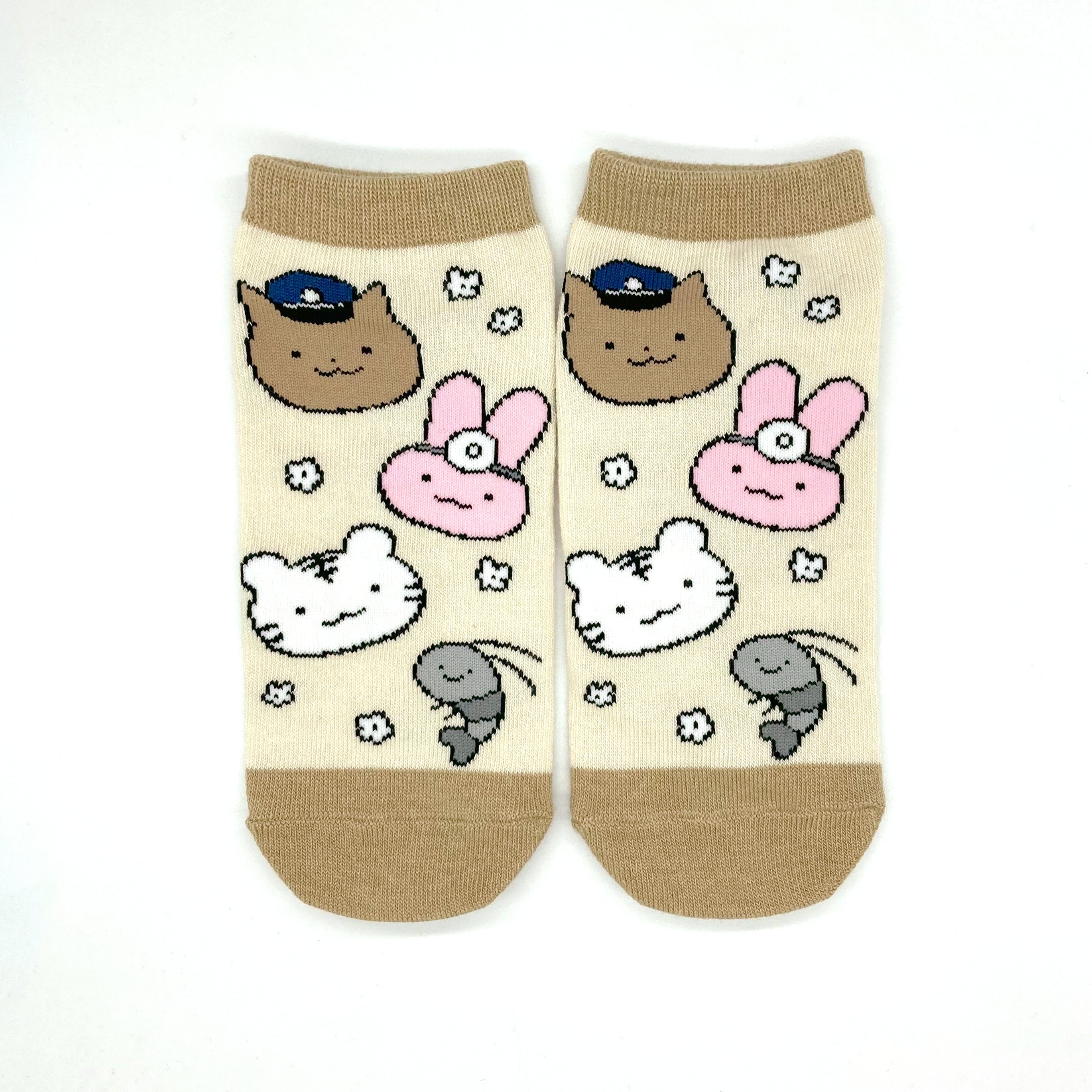 小白虎與黑虎蝦 襪子（集合圖案） ホワイトタイガーとブラックタイガー ソックス（集合柄）