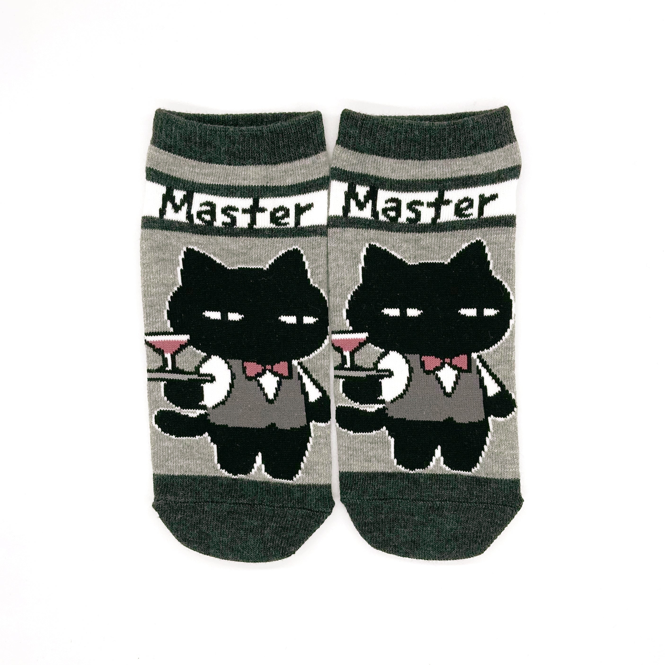 小白虎與黑虎蝦 襪子（Black Cat Master圖案） ホワイトタイガーとブラックタイガー ソックス（マスター柄）