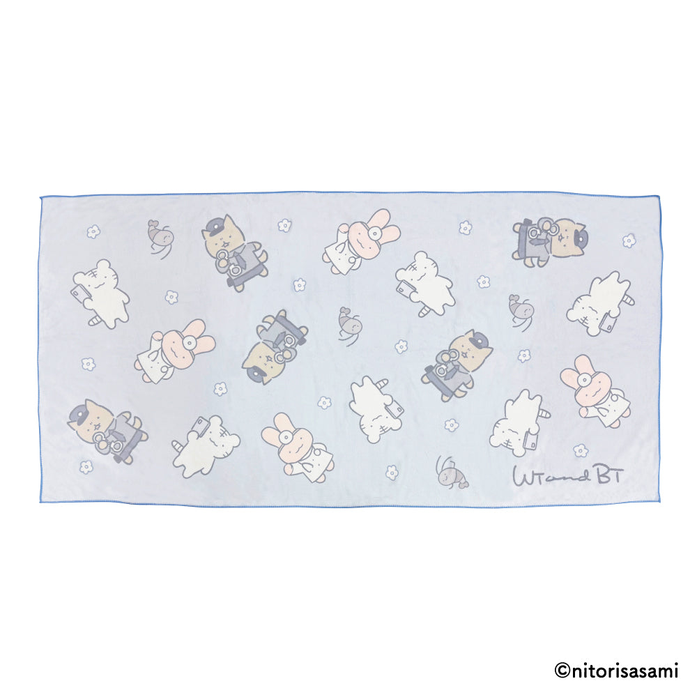 小白虎與黑虎蝦 快乾浴巾 ホワイトタイガーとブラックタイガー ファストドライバスタオル