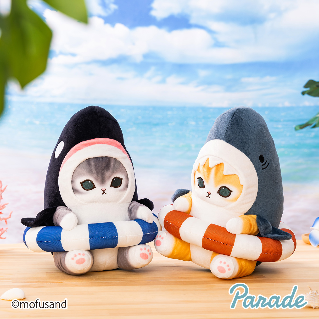 【娃娃機7月景品】mofusand サメにゃん&シャチにゃんBIGぬいぐるみ ～浮き輪でエンジョイ～ mofusand_shark_and_orca_stuffed_toy_big